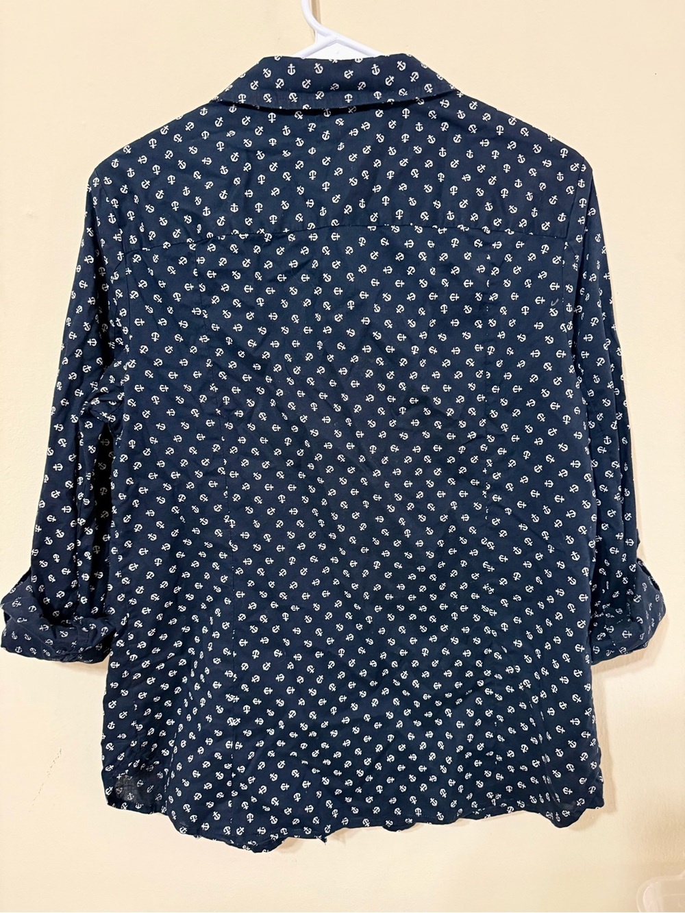 Tommy Hilfiger Women’s Navy Shirt with White Anchor Motif - Picture 2 of 3